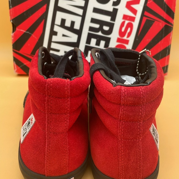 Size 12 Vision Street Wear Hi Top Suede Leather Red Skate Shoes Sneakers main image 4